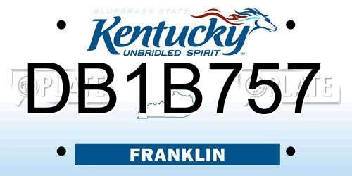 DB1B757 Kentucky License Plate