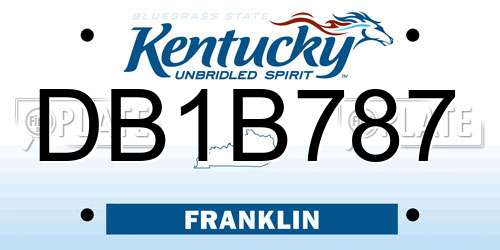 DB1B787 Kentucky License Plate