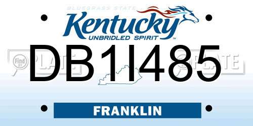 DB1I485 Kentucky License Plate