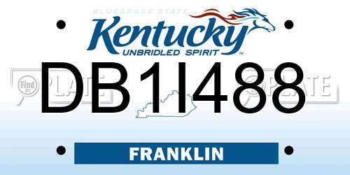 DB1I488 Kentucky License Plate