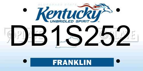 DB1S252 Kentucky License Plate