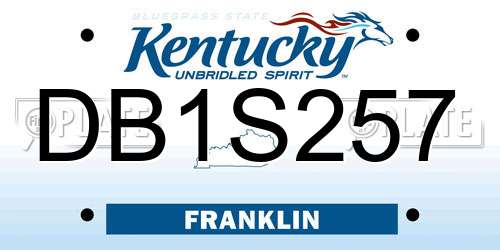 DB1S257 Kentucky License Plate