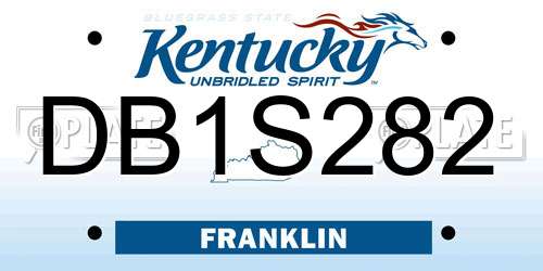 DB1S282 Kentucky License Plate