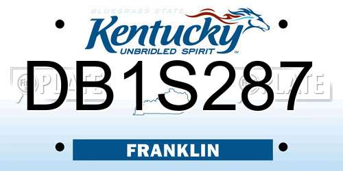 DB1S287 Kentucky License Plate