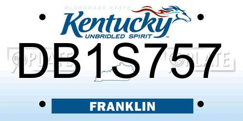 DB1S757 Kentucky License Plate