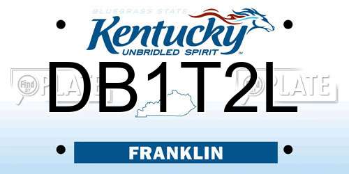 DB1T2L Kentucky License Plate