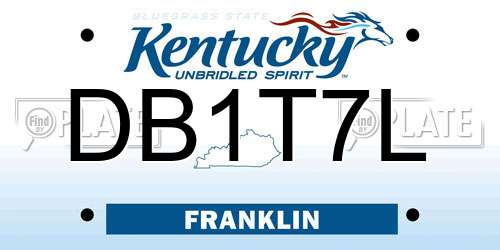 DB1T7L Kentucky License Plate