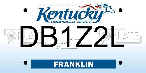 DB1Z2L Kentucky License Plate