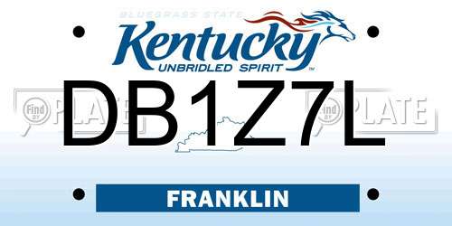 DB1Z7L Kentucky License Plate