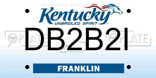 DB2B2I Kentucky License Plate