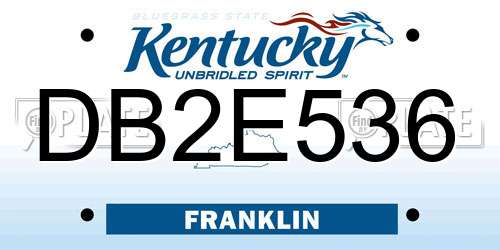 DB2E536 Kentucky License Plate