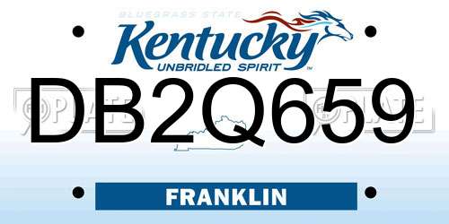DB2Q659 Kentucky License Plate