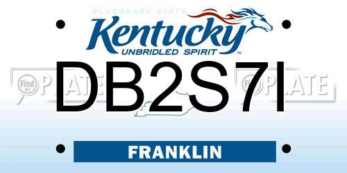 DB2S7I Kentucky License Plate