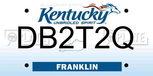 DB2T2Q Kentucky License Plate