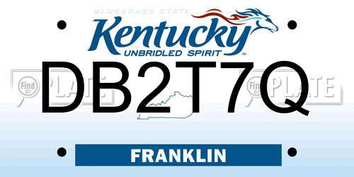 DB2T7Q Kentucky License Plate