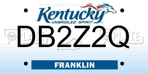 DB2Z2Q Kentucky License Plate
