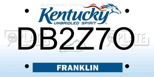 DB2Z7O Kentucky License Plate
