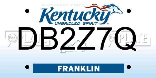 DB2Z7Q Kentucky License Plate
