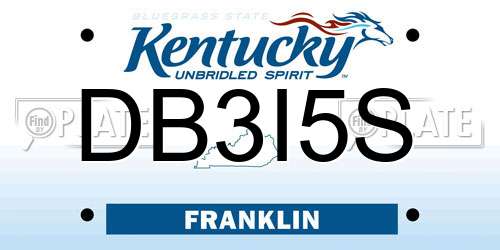 DB3I5S Kentucky License Plate