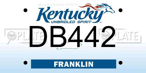 DB442 Kentucky License Plate