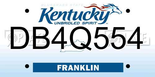 DB4Q554 Kentucky License Plate
