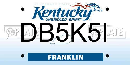 DB5K5I Kentucky License Plate