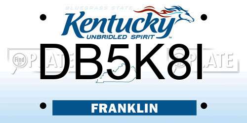 DB5K8I Kentucky License Plate