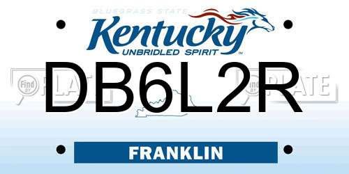 DB6L2R Kentucky License Plate