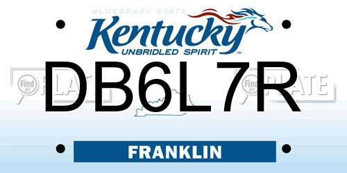 DB6L7R Kentucky License Plate