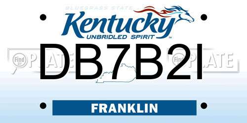 DB7B2I Kentucky License Plate