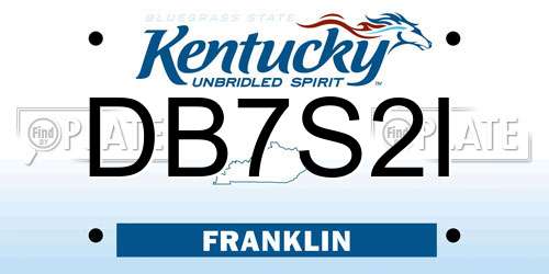 DB7S2I Kentucky License Plate