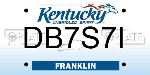 DB7S7I Kentucky License Plate