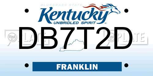 DB7T2D Kentucky License Plate