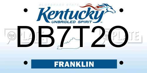 DB7T2O Kentucky License Plate