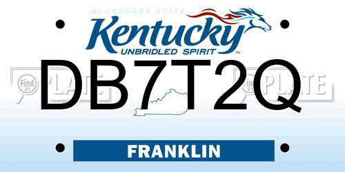 DB7T2Q Kentucky License Plate