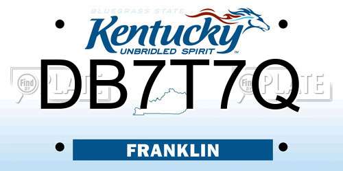 DB7T7Q Kentucky License Plate
