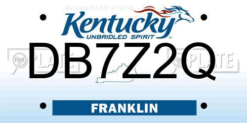 DB7Z2Q Kentucky License Plate