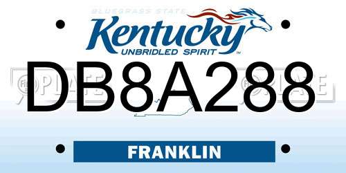 DB8A288 Kentucky License Plate