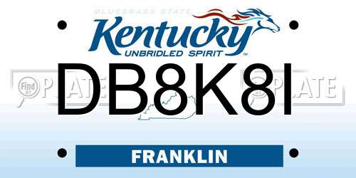 DB8K8I Kentucky License Plate