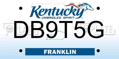 DB9T5G Kentucky License Plate