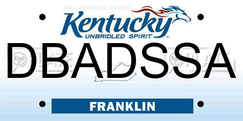 DBADSSA Kentucky License Plate