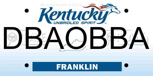DBAOBBA Kentucky License Plate