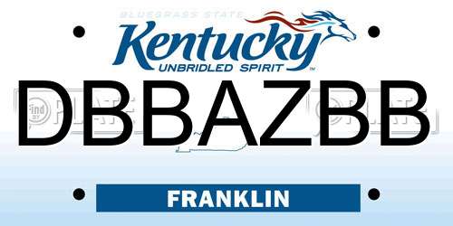 DBBAZBB Kentucky License Plate