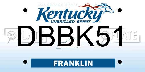 DBBK51 Kentucky License Plate