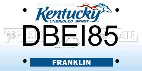 DBEI85 Kentucky License Plate