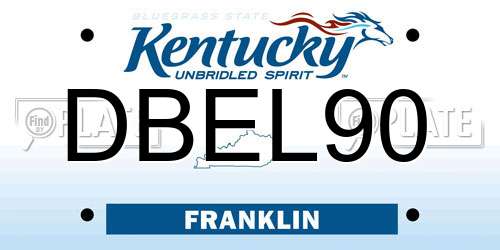 DBEL90 Kentucky License Plate