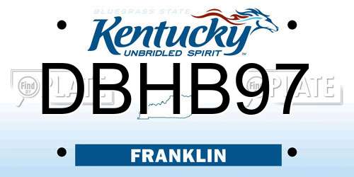 DBHB97 Kentucky License Plate