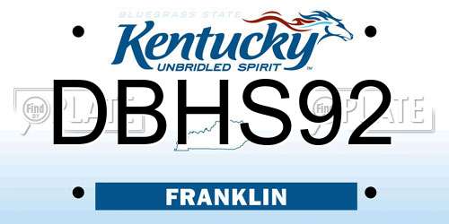 DBHS92 Kentucky License Plate