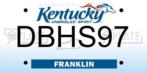 DBHS97 Kentucky License Plate