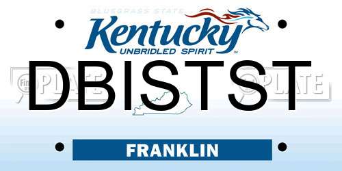 DBISTST Kentucky License Plate
